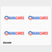 Sticker Ovale Obama se soucie (Feuille)