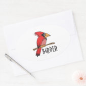 Sticker Ovale Observation des oiseaux (Enveloppe)