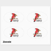 Sticker Ovale Observation des oiseaux (Feuille)