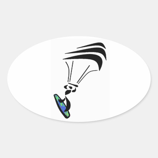 STICKER OVALE OBTENEZ UN KITEBOARDING LIFÉ (Devant)