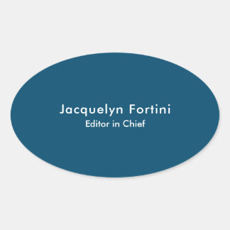 Sticker Ovale Océan Bleu Plaine Élégante Moderne Minimaliste