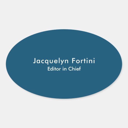 Sticker Ovale Océan Bleu Plaine Élégante Moderne Minimaliste (Devant)