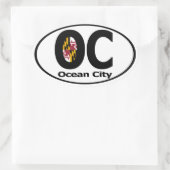 Sticker Ovale Ocean City Maryland Decal (jeu de 4) (Sac)