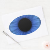 Sticker Ovale oeil bleu est mignon (Enveloppe)