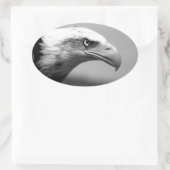 Sticker Ovale Oeil d'aigle noir et blanc (Sac)