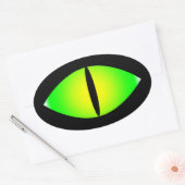 Sticker Ovale Oeil de chat vert (Enveloppe)