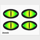 Sticker Ovale Oeil de chat vert (Feuille)