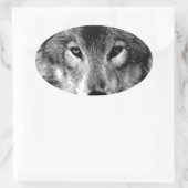Sticker Ovale Oeil de loup noir et blanc (Sac)