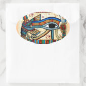 Sticker Ovale OEIL D'HORUS Mystical Egyptian Art Collection (Sac)