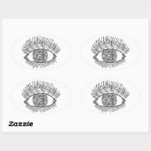 Sticker Ovale Oeil inspiré (Feuille)