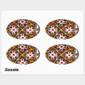 Sticker Ovale Oeuf de Pâques ukrainien (Feuille)