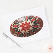 Sticker Ovale OEuf de Pâques ukrainien peint à la main (Enveloppe)