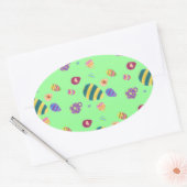 Sticker Ovale Oeufs de Pâques (Enveloppe)