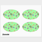 Sticker Ovale Oeufs de Pâques (Feuille)