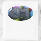 Sticker Ovale Oeufs de Pâques, Ballons de golf de lapin (Sac)