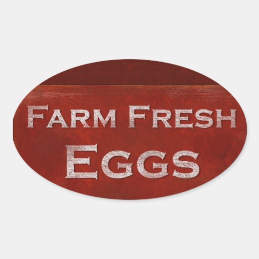 Sticker Ovale Oeufs frais de ferme (Devant)