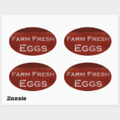 Sticker Ovale Oeufs frais de ferme (Feuille)