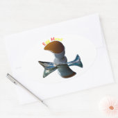 Sticker Ovale Oeufs Tête Délicat Designs (Enveloppe)