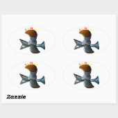 Sticker Ovale Oeufs Tête Délicat Designs (Feuille)