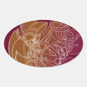Sticker Ovale Œuvre d'art fantaisiste