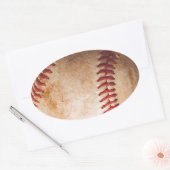 Sticker Ovale Oeuvre De Baseball (Enveloppe)