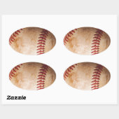 Sticker Ovale Oeuvre De Baseball (Feuille)