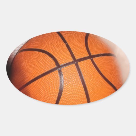 Sticker Ovale Oeuvre de basket-ball (Devant)