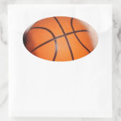 Sticker Ovale Oeuvre de basket-ball (Sac)