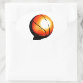 Sticker Ovale Oeuvre de basket-ball (Sac)