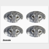 Sticker Ovale OEuvre Wolf Eyes (Feuille)