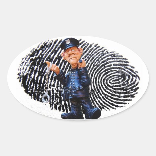 Sticker Ovale Officier de police (Devant)