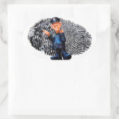 Sticker Ovale Officier de police (Sac)