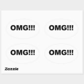 Sticker Ovale Oh mon Dieu ! ! ! (Feuille)