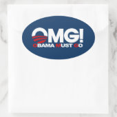 Sticker Ovale Oh mon Dieu ! Obama doit partir (Sac)