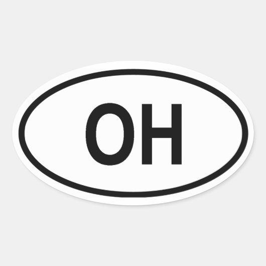 Sticker Ovale Ohio "OH" (Devant)
