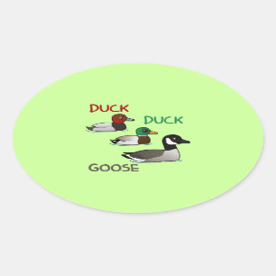 Sticker Ovale Oie de canard de canard