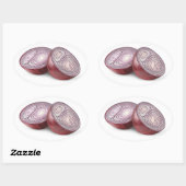 Sticker Ovale Oignon rouge coupé en moitiés (Feuille)