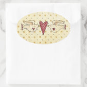 Sticker Ovale oiseau (Sac)