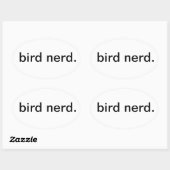 Sticker Ovale oiseau nerd. (Feuille)