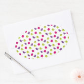 Sticker Ovale Oiseaux colorés mignons (Enveloppe)