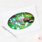 Sticker Ovale Oiseaux de Flamant rose rose personnalisés (Enveloppe)