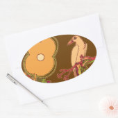 Sticker Ovale Oiseaux lunaires (Enveloppe)