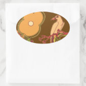 Sticker Ovale Oiseaux lunaires (Sac)