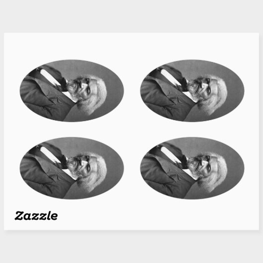 Sticker Ovale Old Fr3d3rick Bailey Douglas African American Hero (Feuille)