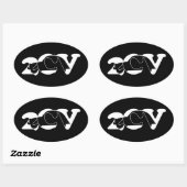 Sticker Ovale Oldtimer 2cv Ente Ombre blanche (Feuille)