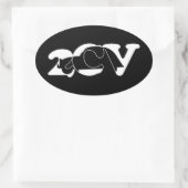 Sticker Ovale Oldtimer 2cv Ente Ombre blanche (Sac)