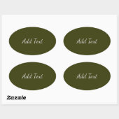 Sticker Ovale Olive foncé (Feuille)