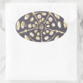 Sticker Ovale Olive Green Polka Point Radial Motif Art Imprimer (Sac)