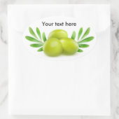 Sticker Ovale Olives vertes aux branches décoratives (Sac)