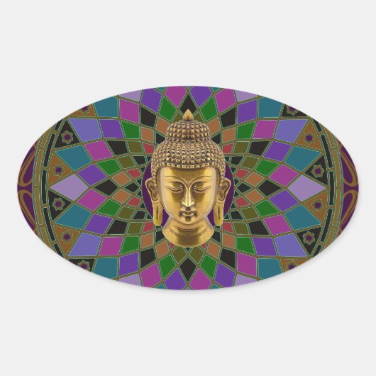 Sticker Ovale Om Buddha Mandala (Devant)